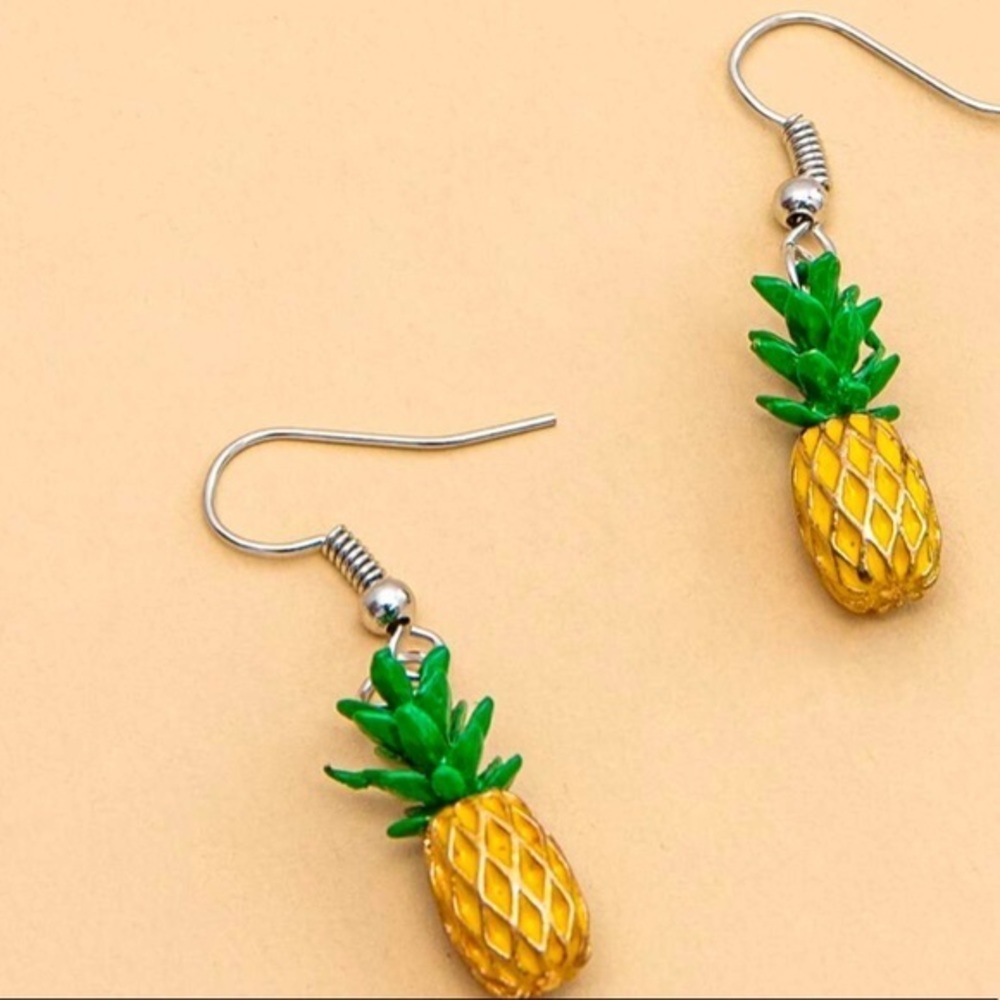 Last one! Pineapple Colorful Tropical Fruit Earrings - Picture 3 of 5